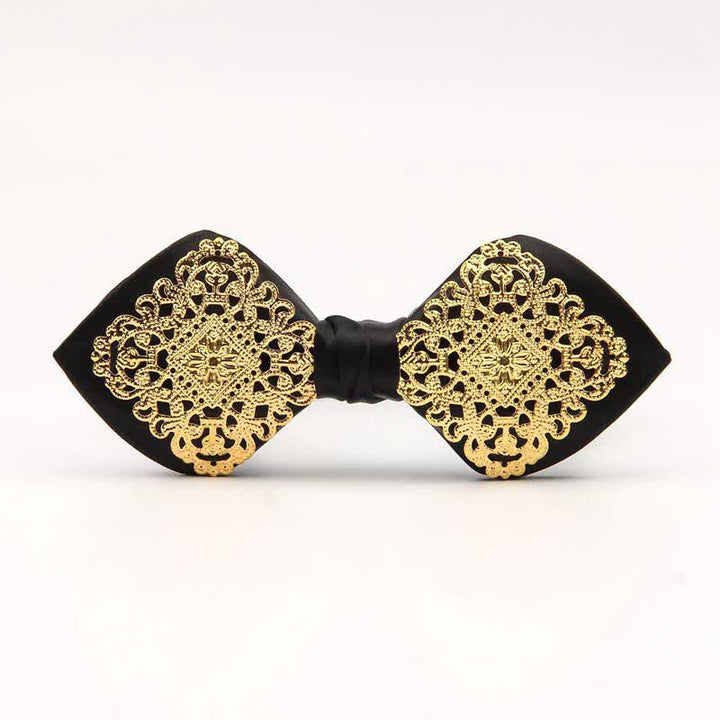 Nœud papillon pointu en métal doré à motif Palace pour homme