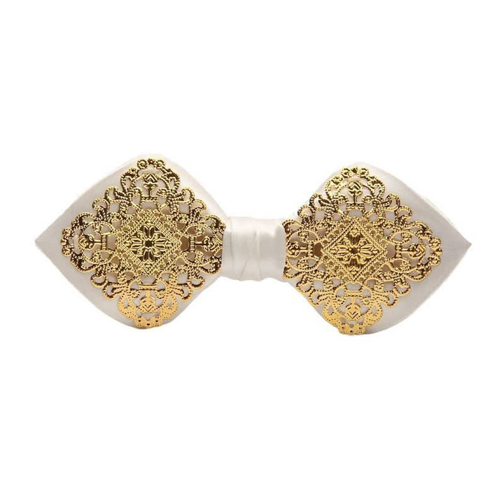 Nœud papillon pointu en métal doré à motif Palace pour homme