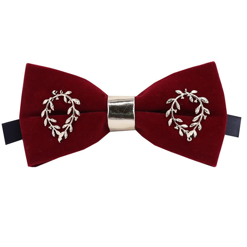 Nœud papillon pour homme avec appliques dorées et décoration en feuille de métal
