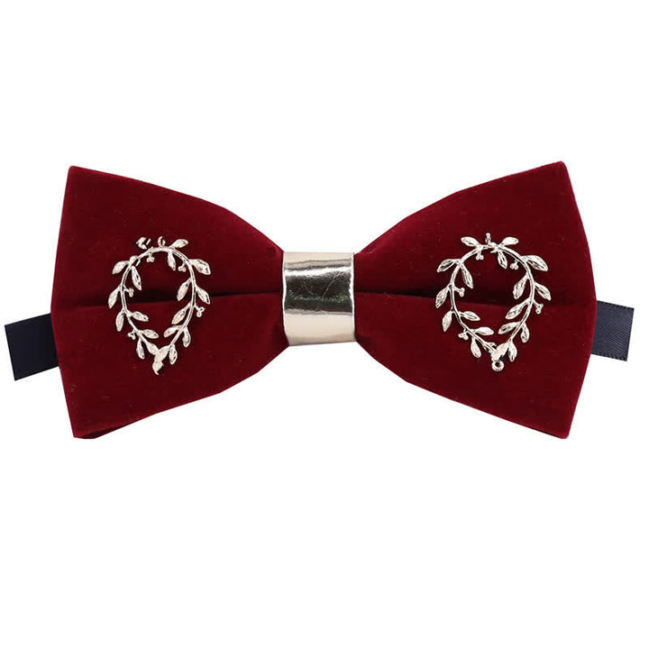 Nœud papillon pour homme avec appliques dorées et décoration en feuille de métal