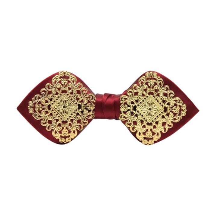 Nœud papillon pointu en métal doré à motif Palace pour homme