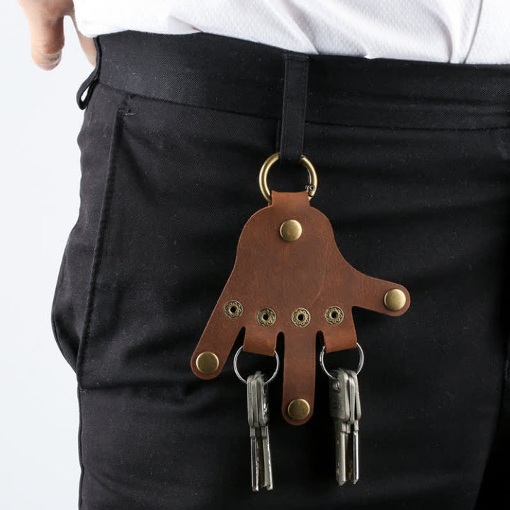 Porte-clés en cuir en forme de doigt créatif et amusant