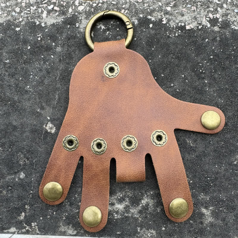 Porte-clés en cuir en forme de doigt créatif et amusant