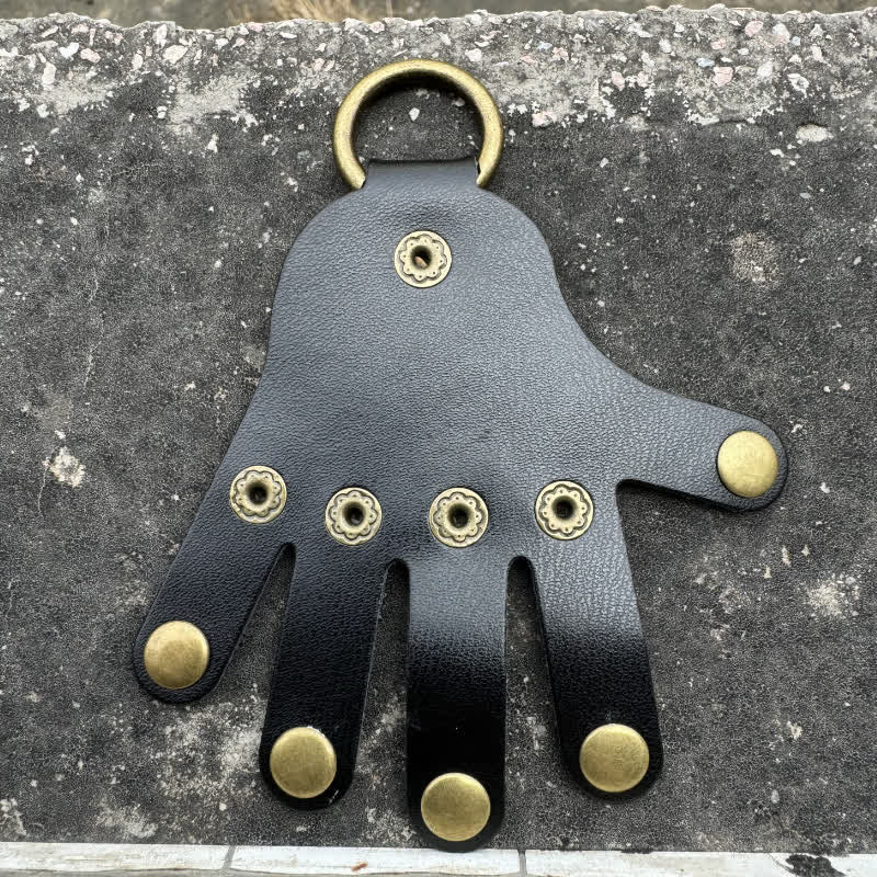 Porte-clés en cuir en forme de doigt créatif et amusant - Noir - image 7