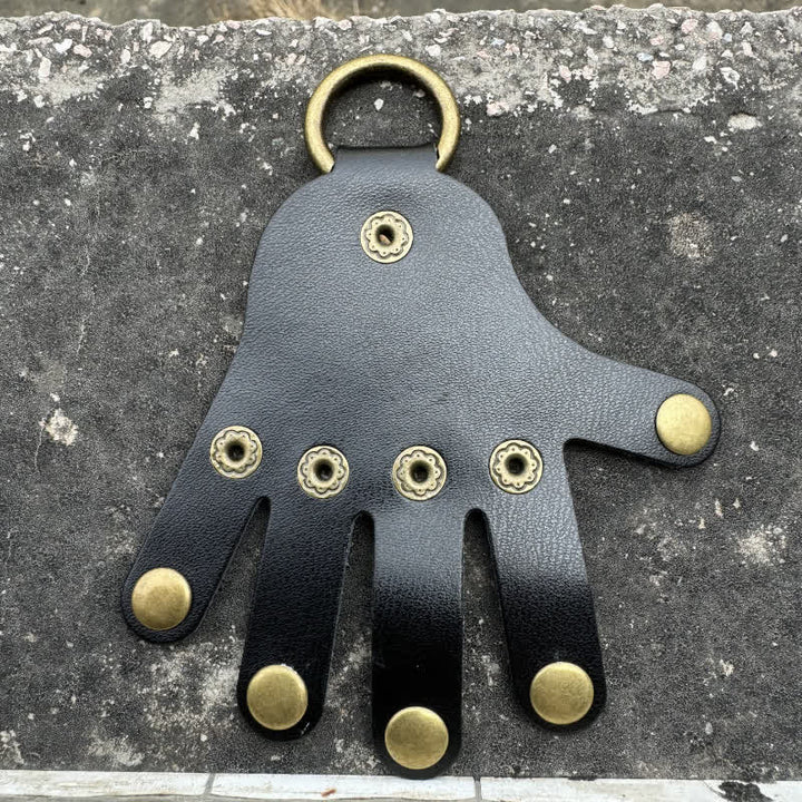 Porte-clés en cuir en forme de doigt créatif et amusant - Noir - image 7