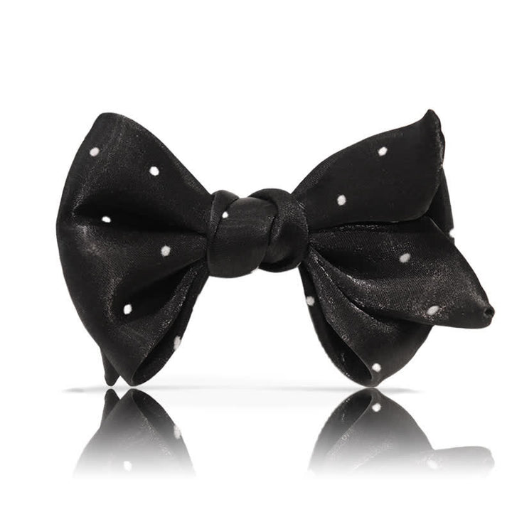Nœud papillon romantique à pois noirs et blancs pour homme