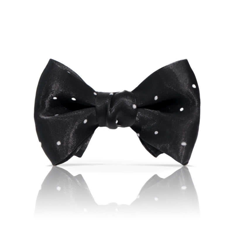 Nœud papillon romantique à pois noirs et blancs pour homme