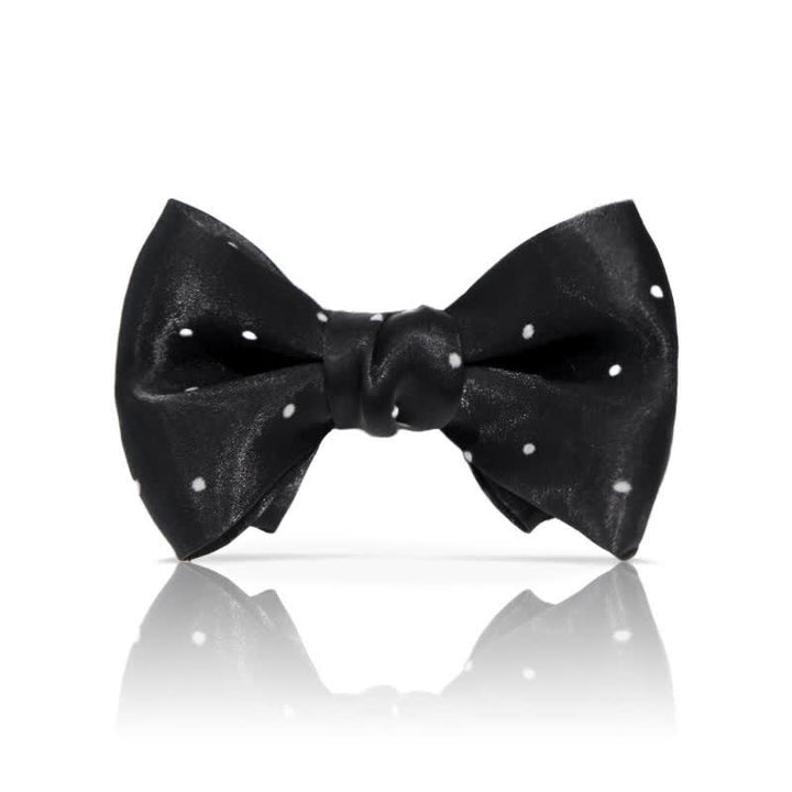 Nœud papillon romantique à pois noirs et blancs pour homme