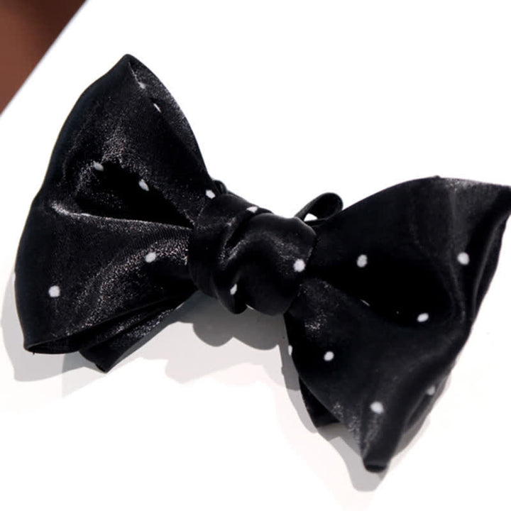 Nœud papillon romantique à pois noirs et blancs pour homme