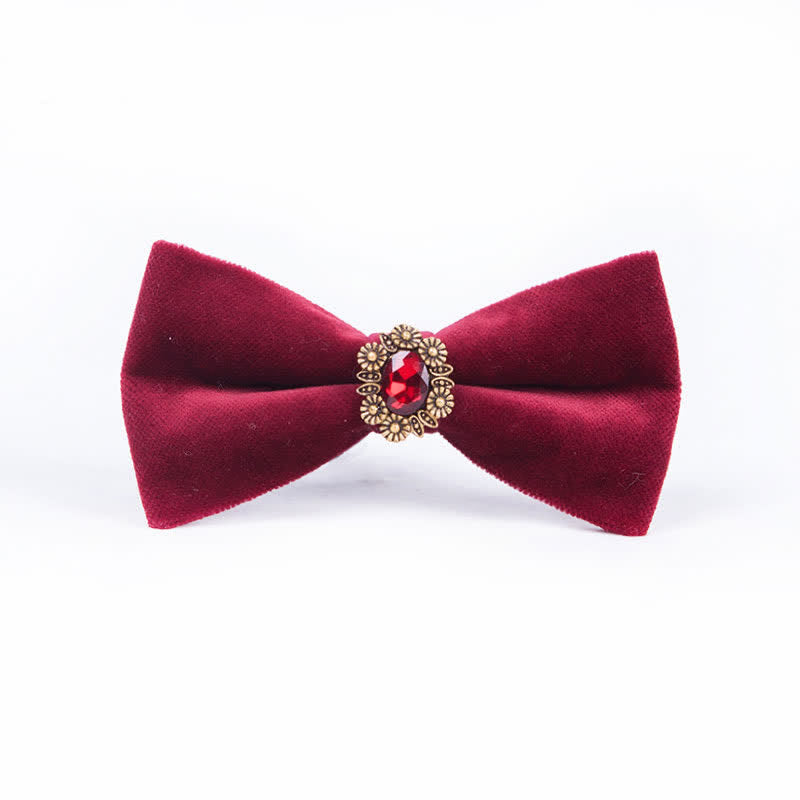 Nœud papillon en velours et cristal artificiel pour homme avec motif tournesol