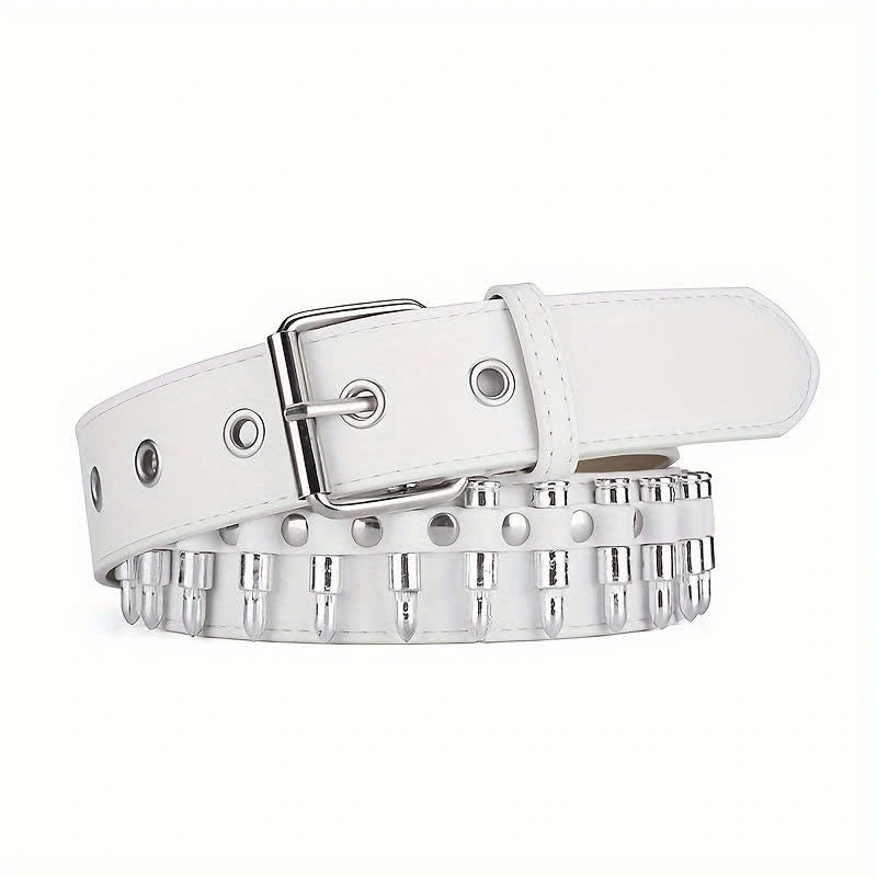 Ceinture en cuir élégante avec rivets et balles punk