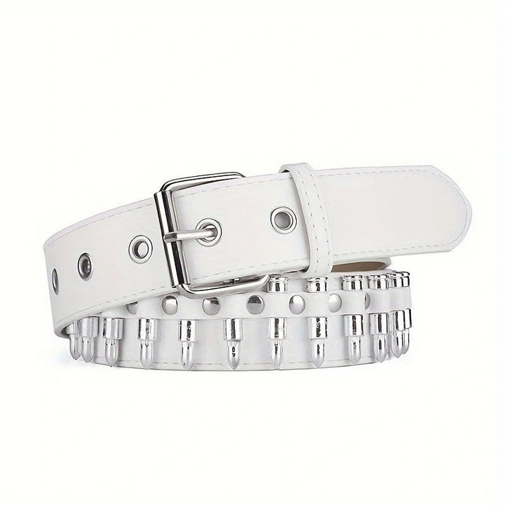 Ceinture en cuir élégante avec rivets et balles punk