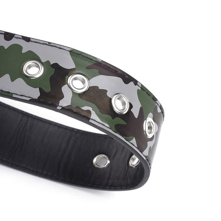 Ceinture en cuir à rivets et motif camouflage Rock Wild Bullet