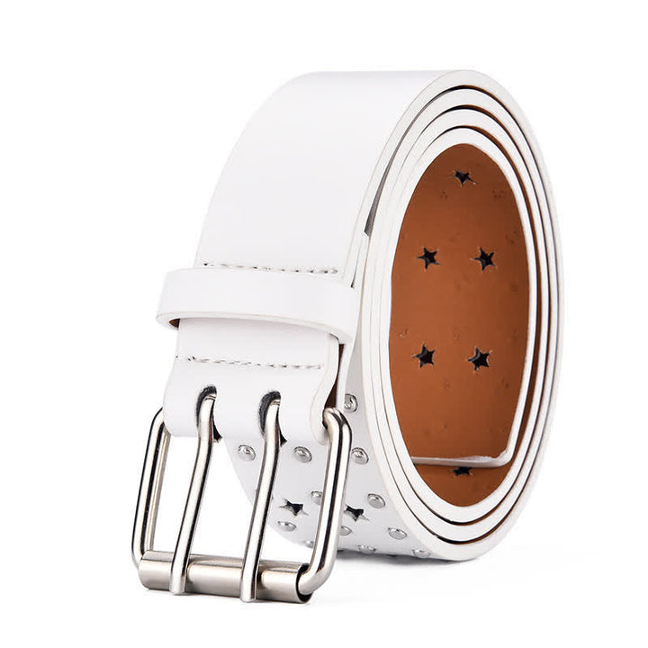 Ceinture en cuir à rivets creux à double griffe en forme d'étoile
