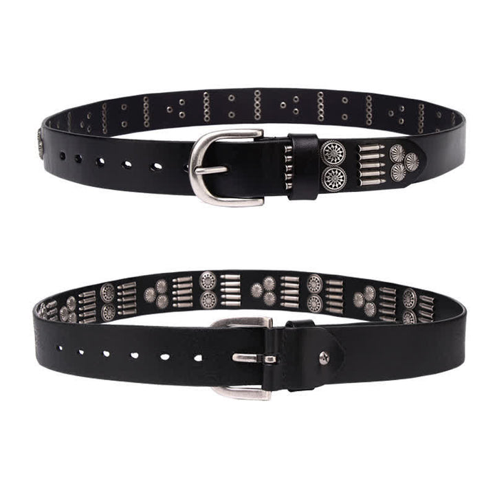 Ceinture en cuir à rivets en métal punk rock à la mode
