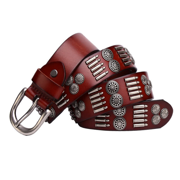 Ceinture en cuir à rivets en métal punk rock à la mode