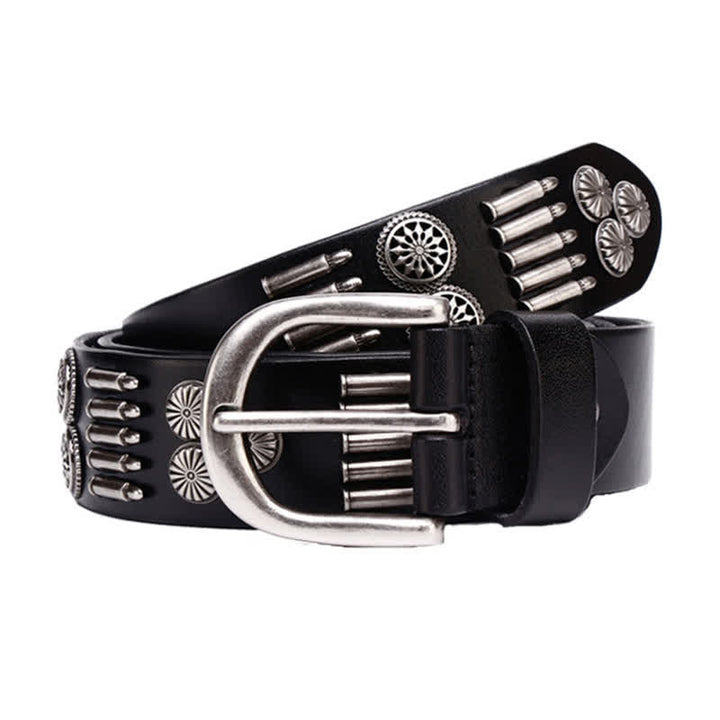 Ceinture en cuir à rivets en métal punk rock à la mode
