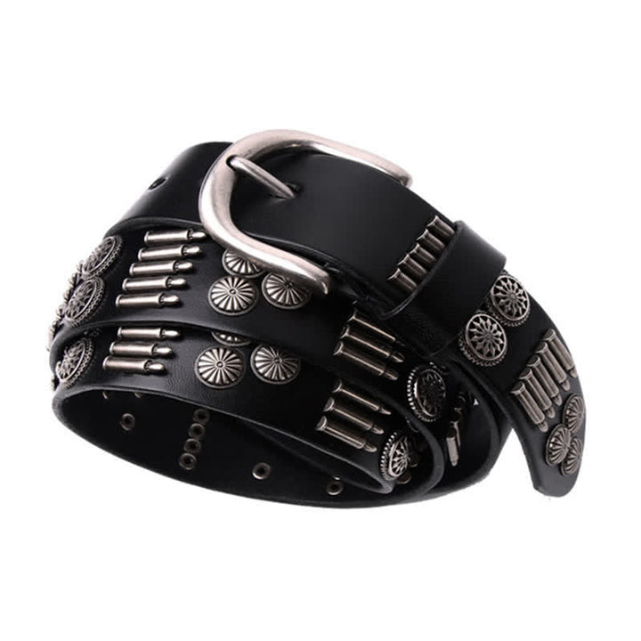 Ceinture en cuir à rivets en métal punk rock à la mode