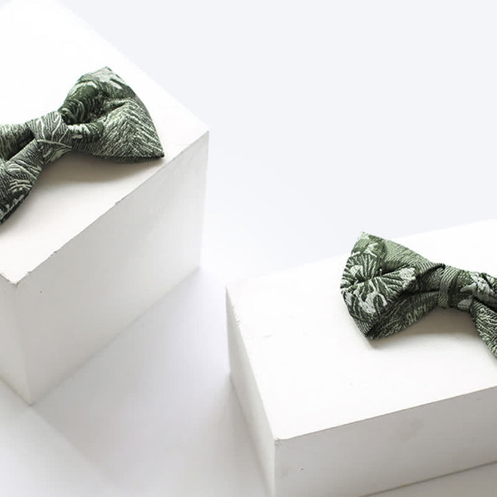 Nœud papillon à motif floral pour homme, calme et paisible, vert de mer moyen