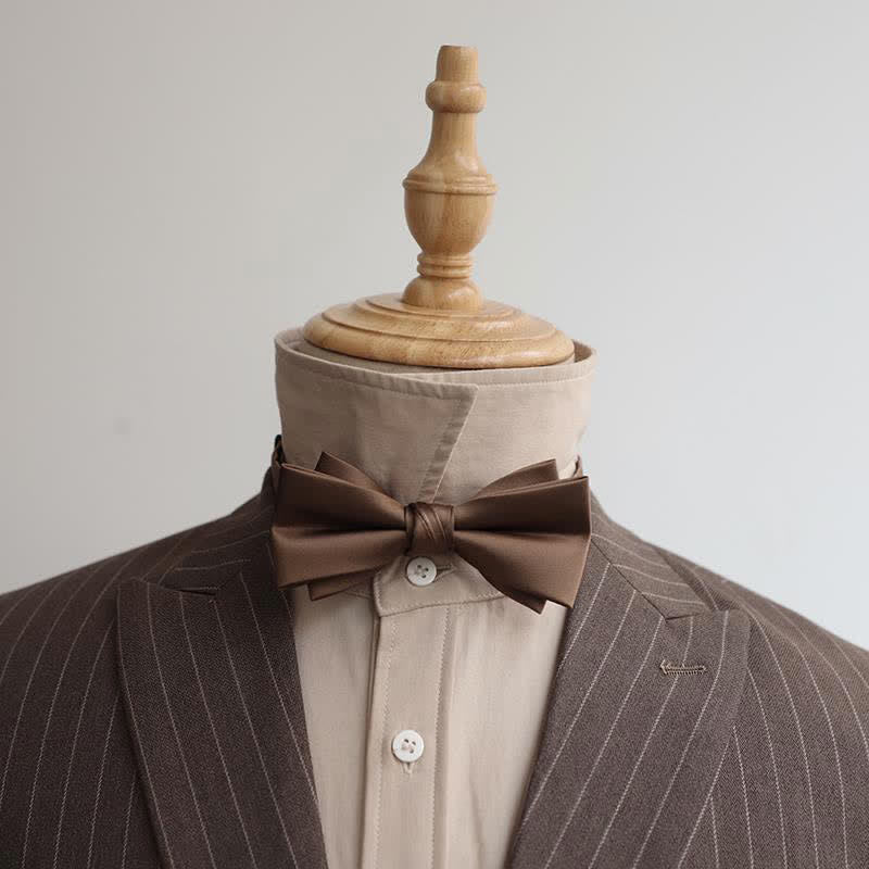 Nœud papillon pour homme de la série couleur café marron uni