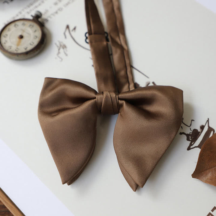 Nœud papillon pour homme de la série couleur café marron uni