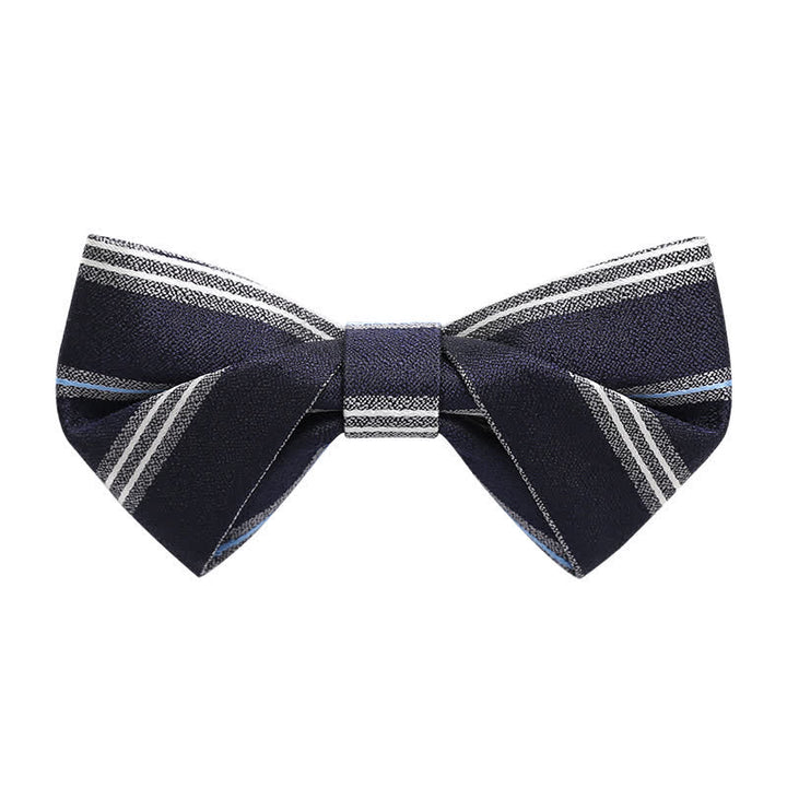 Nœud papillon classique à rayures bleu marine pour homme