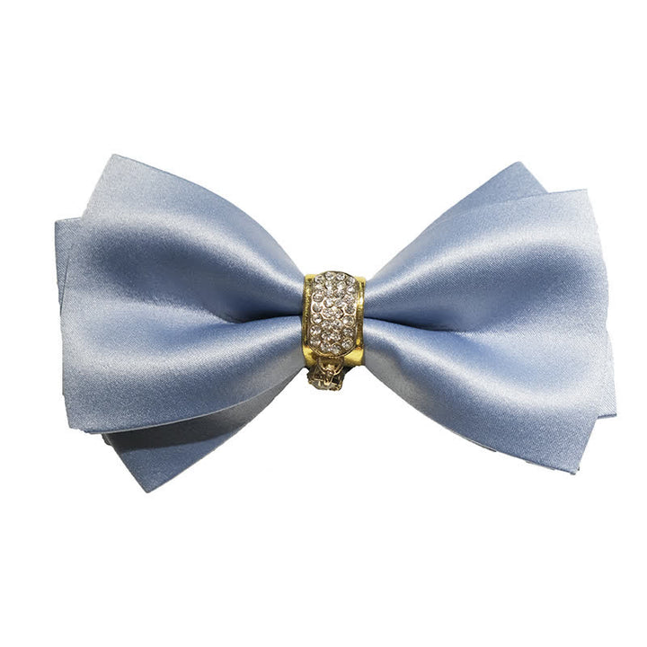 Nœud papillon pour homme avec strass bleu Haze et décor doré