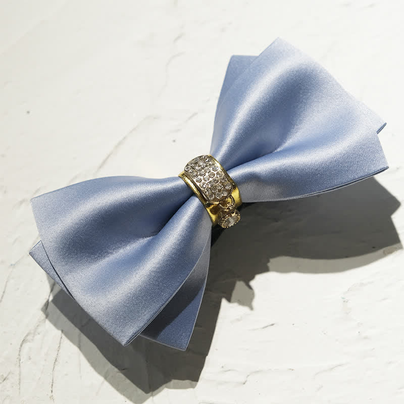 Nœud papillon pour homme avec strass bleu Haze et décor doré