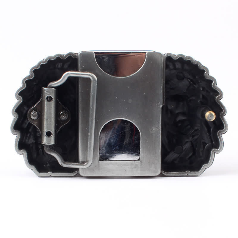 Ceinture en cuir pour homme avec tête de chef indien et briquet caché
