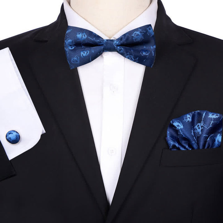 Ensemble de 3 nœuds papillons à motif floral pour homme