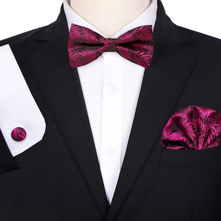 Ensemble de 3 nœuds papillons à motif floral pour homme