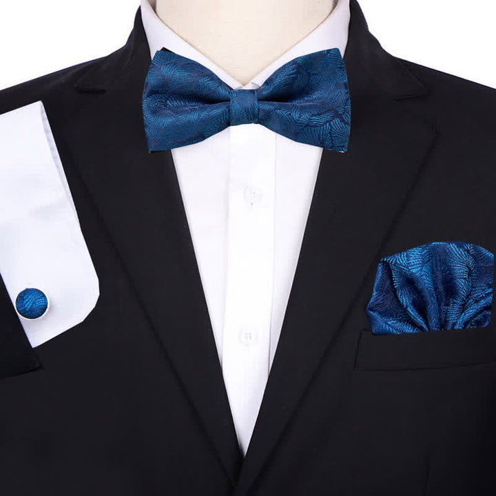 Ensemble de 3 nœuds papillons à motif floral pour homme