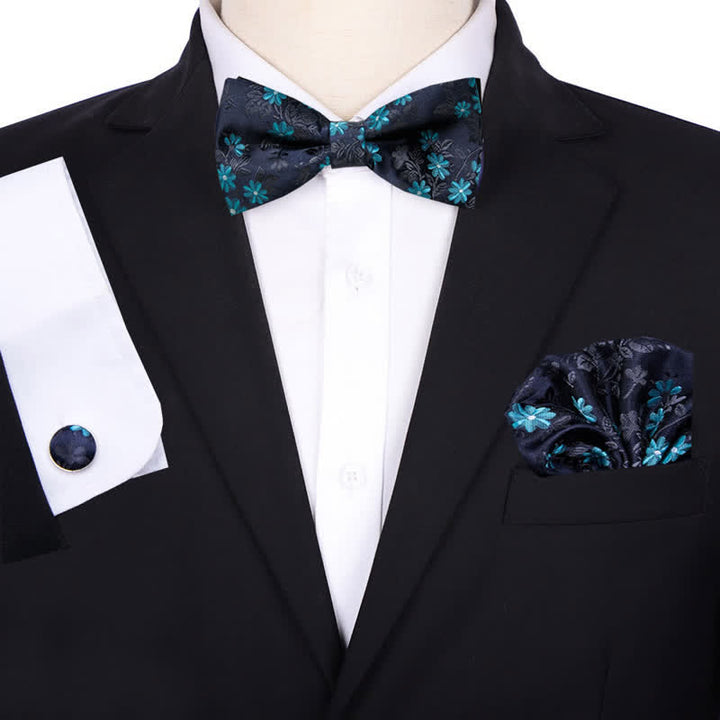 Ensemble de 3 nœuds papillons à motif floral pour homme