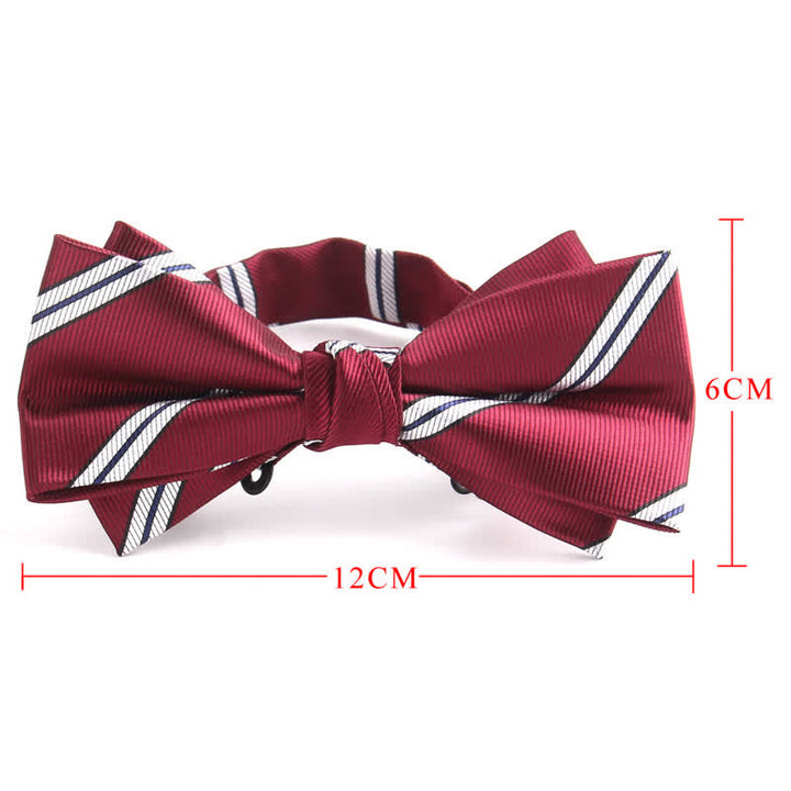 Ensemble de 3 pièces de mouchoirs de poche pour hommes de la série bordeaux, cravate et noeud papillon