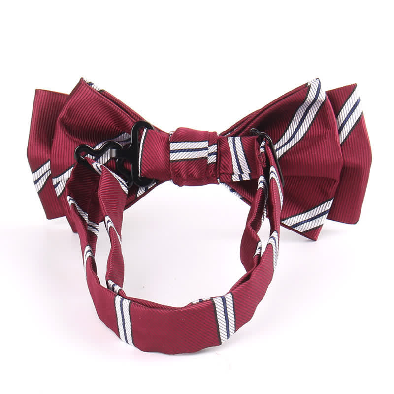 Ensemble de 3 pièces de mouchoirs de poche pour hommes de la série bordeaux, cravate et noeud papillon
