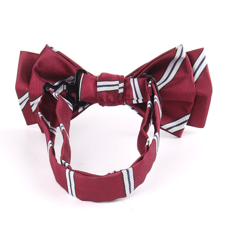 Ensemble de 3 pièces de mouchoirs de poche pour hommes de la série bordeaux, cravate et noeud papillon