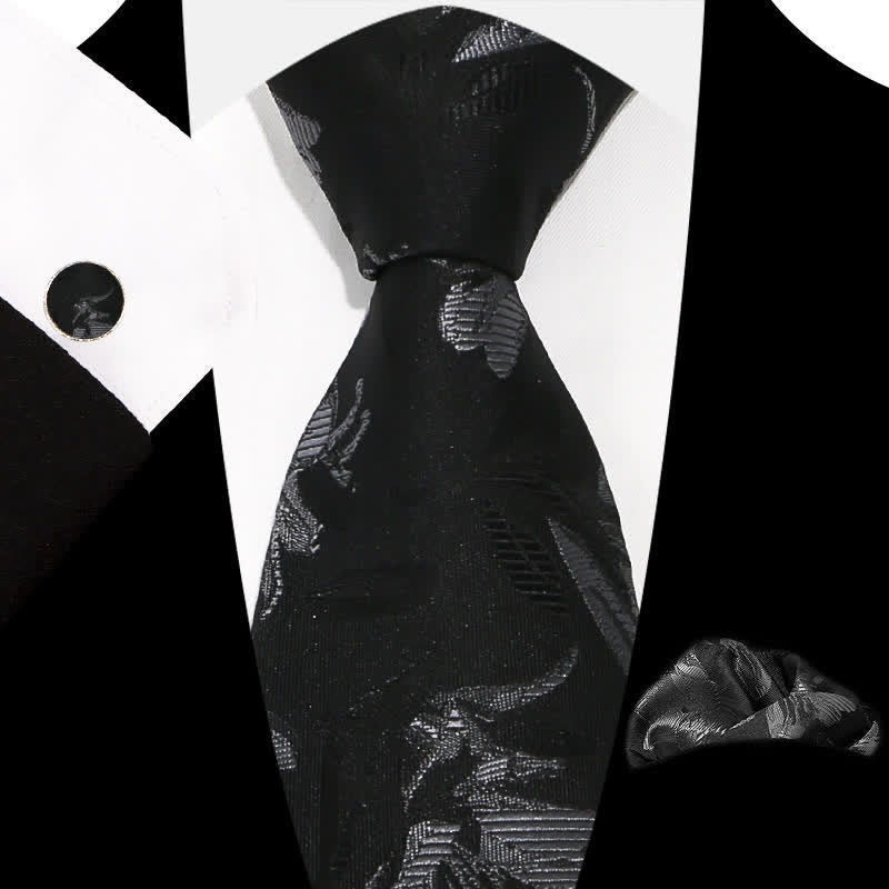 Ensemble de 3 cravates à motif floral exquis et gracieux pour hommes