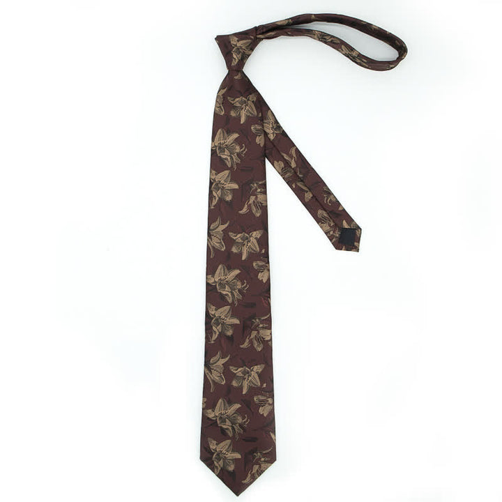 Ensemble de 3 cravates à motif floral exquis et gracieux pour hommes