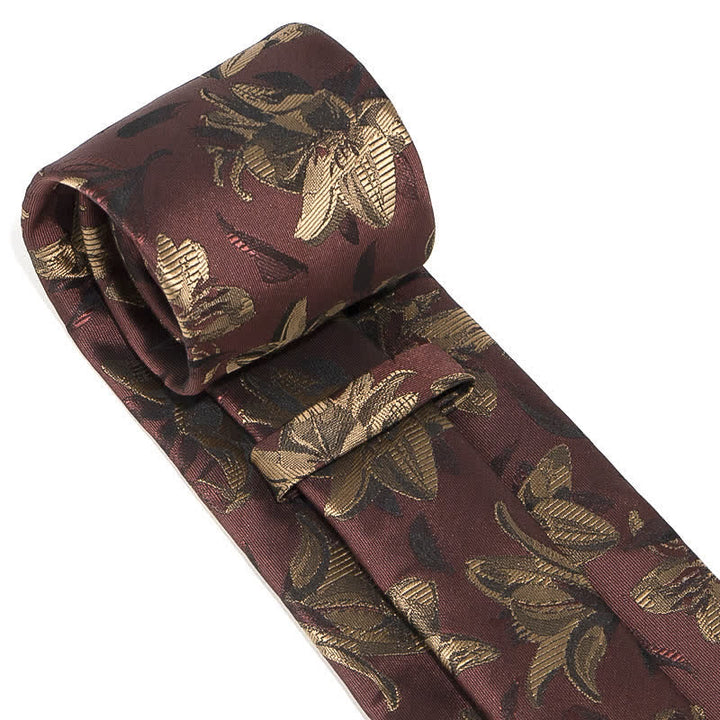 Ensemble de 3 cravates à motif floral exquis et gracieux pour hommes