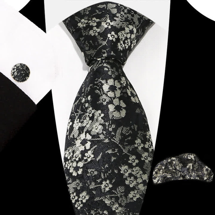 Ensemble de 3 cravates à motif floral exquis et gracieux pour hommes