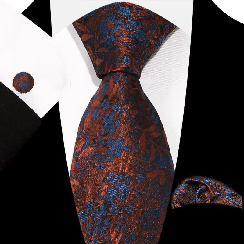 Ensemble de 3 cravates à motif floral exquis et gracieux pour hommes