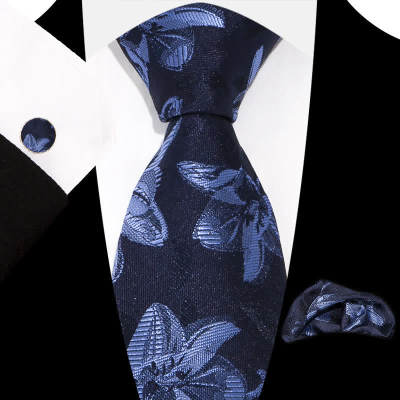Ensemble de 3 cravates à motif floral exquis et gracieux pour hommes