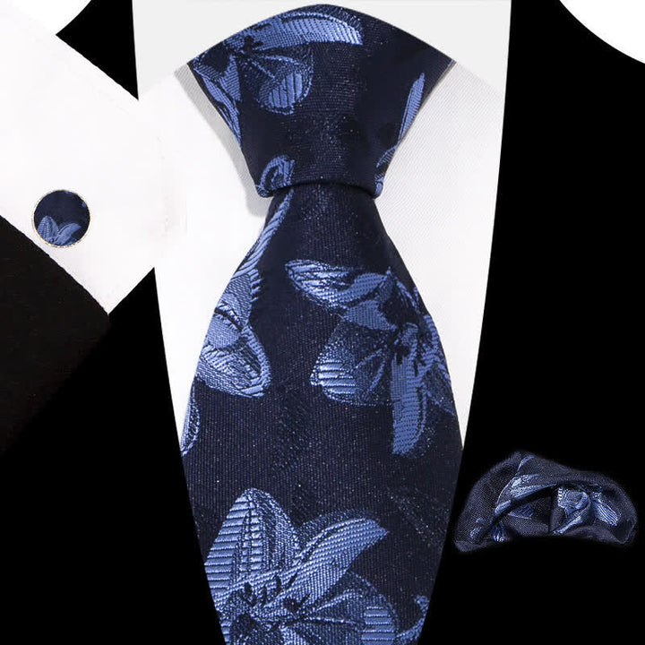 Ensemble de 3 cravates à motif floral exquis et gracieux pour hommes