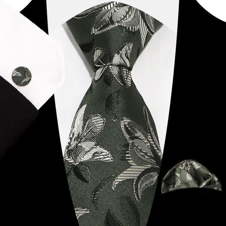 Ensemble de 3 cravates à motif floral exquis et gracieux pour hommes