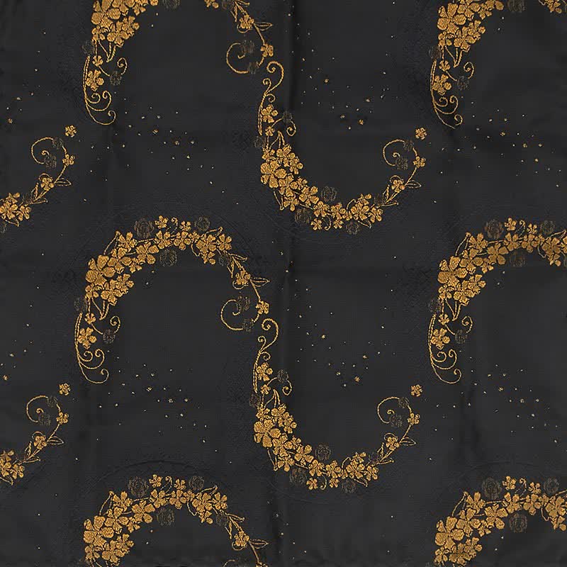 Ensemble de 3 cravates pour hommes avec broderies en cachemire exquises dorées et noires