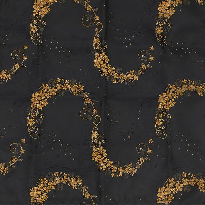 Ensemble de 3 cravates pour hommes avec broderies en cachemire exquises dorées et noires