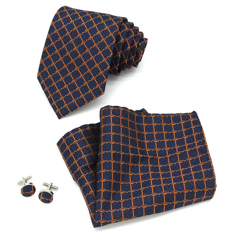 Ensemble de 3 cravates à carreaux pour homme
