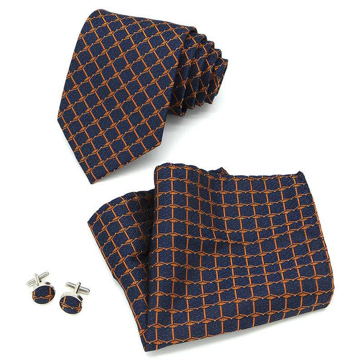 Ensemble de 3 cravates à carreaux pour homme