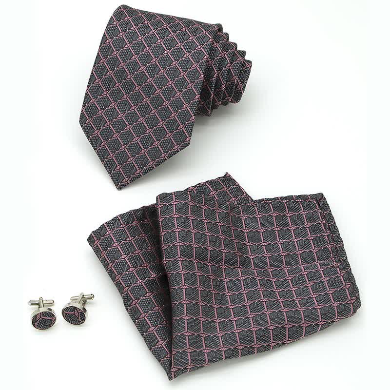 Ensemble de 3 cravates à carreaux pour homme