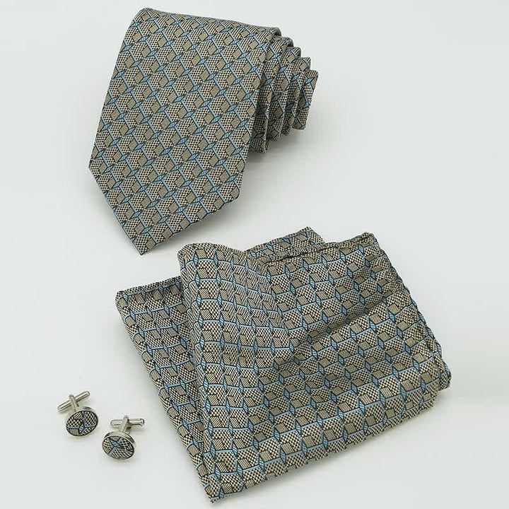 Ensemble de 3 cravates à carreaux pour homme